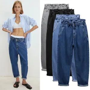 Jean taille haute pour femme, pantalon en Denim ample, mode femme, sarouel, collection printemps été 2022