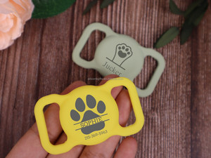 Vente en gros d'étui à étiquettes pneumatiques avec logo personnalisé breloque étanche pour animaux de compagnie étiquettes de chien en silicone pour animaux de compagnie - Product Image 2