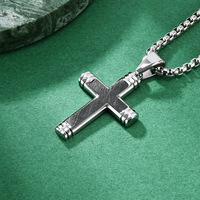 Kalung Liontin Salib Fashion Tahan Air Bahan Stainless Steel 316L Gaya Punk Hip Hop Perhiasan Religius untuk Pria Wanita Hadiah Grosir