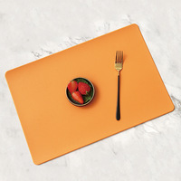 Ensemble de sets de table et de sous-verres en cuir écologique de style classique, double face, avec couleur personnalisée pour la maison, la cuisine, la table à manger