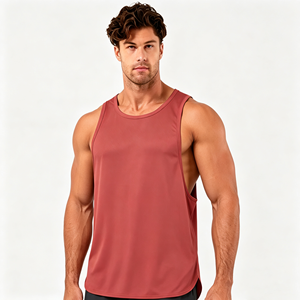 Camiseta Deportiva de Tirantes para Hombre al por Mayor, Cuello Redondo Rojo, Camisetas de Gimnasio, Chaleco Deportivo con Logotipo Personalizado, Camisetas de Tirantes para Correr para Hombre - Product Image 6