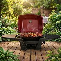 Grill électrique portable OEM ODM 2300W, grilles en fonte, température réglable, tables latérales amovibles pour le camping en plein air, le jardin, le barbecue