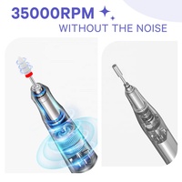 Polisseuse à ongles électrique avec diamant blanc Perceuse à ongles professionnelle 35000 tr/min Kit de perceuse à ongles sans brosse