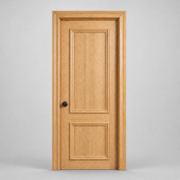 Porte intérieure en bois pour chambre à coucher, salon, avec cadre et bouton noir, panneau fini mélamine, pour maison, appartement, hôtel