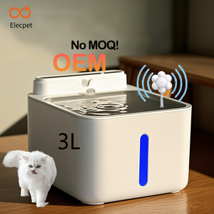 Elecpet Distributeur d'eau intelligent sans fil pour chats, couleur blanche, avec détecteur, adapté au camping en extérieur. En - Product Image 1