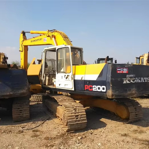 Excavatrice sur chenilles Komatsu PC200 d'occasion, 20 tonnes, d'origine américaine, avec moteur, boîte de vitesses, pompe, roulement, PLC et moteur Cummins pour la construction - Product Image 1