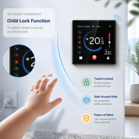 Termostat Pemanas Lantai HEDEMAN Layar TFT Timer Mingguan Termostat Sentuh untuk Sistem Pengontrol Suhu Kantor