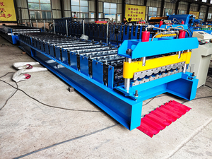 자동 사다리꼴 금속 롤 성형 기계 아연 타일 루핑 시트 만들기 기계 중국 타일 만들기 기계 - Product Image 5