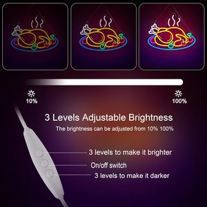 Grilled Chicken Letreros Neon LED indoor hanging ambient light shop <b>sign</b> wall decoration light entrance indicator light 5v 12v - Product Image 4