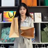 Sac en papier kraft anti-graisse pour boulangerie, sandwichs, hamburgers, emballage à emporter pour restaurants, impression personnalisée, vente en gros