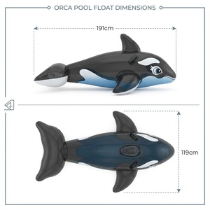Flotador <span class=keywords><strong>Inflable</strong></span> de PVC <span class=keywords><strong>Intex</strong></span> B03 58561, Juguete Acuático de Verano, <span class=keywords><strong>Ballena</strong></span> Blanca y Negra para Niños, Traje de Buceo - Product Image 2