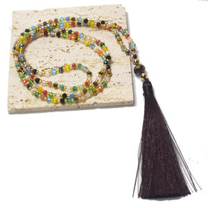 Collar largo de 32 pulgadas con borlas, joyería de regalo, collar bohemio con cuentas de cristal anudado para suéter - Product Image 4