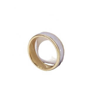 Tianyu Gems Custom Made Fashion <strong>Plain</strong> Stitched Platinum <strong>Ring</strong> with 18k Yellow Gold White Gold for Man - Product Image 2
