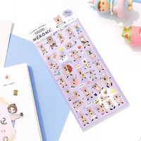 Feuille d'autocollants animaux mignons Nekoni, autocollants esthétiques chat, chien, cochon pour enfants, autocollants originaux pour l'intérêt des enfants