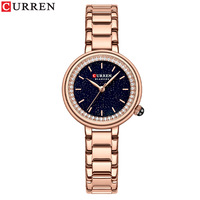 Наручные часы Curren 9089: Новые, Простые, Роскошные, Зеленые, с кварцевым механизмом, для женщин, с тонким ремешком из нержавеющей стали, водонепроницаемые, из сплава.