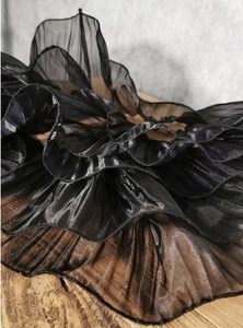 13cm <span class=keywords><strong>Organza</strong></span> trasparente brillante grande onda pizzo volant pieghettato tridimensionale per accessori abito da sposa tessuto di design - Product Image 5
