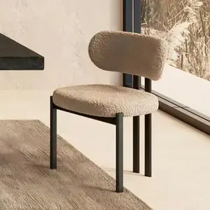 Luxuriöse moderne Möbel Massivholz Restaurantstühle Küche bunte Lederpolsterung Wabi-Sabi Esszimmerstuhl