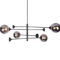 Lustre Sputnik moderne, suspension style Mid-Century, globes en verre fumé, hauteur réglable, pour salle à manger et salon