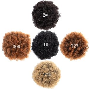 Hotsale Afro Puff Drawstring Ponytail Bun 6-8 pouces Fluffy Short Kinky Curly Hair pour les femmes noires Matériau synthétique pour un usage quotidien - Product Image 2