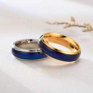 Wholesale 6mm Titanium Stainless Steel Gradient Ramp Temperature Mood <b>Ring</b> Color Change Men Women Fashion Jewelry <b>Rings</b> - Product Image 3
