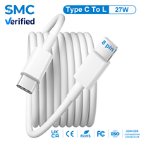 Câble de charge rapide USB-C vers 8 broches 27W, câble de données USB Type-C pour iPhone 8-14, vente en gros OEM