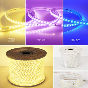 Lampu Atmosfer <span class=keywords><strong>LED</strong></span> <span class=keywords><strong>Strip</strong></span> Perekat Sendiri <span class=keywords><strong>220V</strong></span> Tanpa Kabel, Lampu Linear untuk Lanskap IP67, Bodi PVC Rumah Tangga dengan Alur Aluminium - Product Image 2