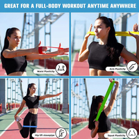 Set Avanzado de 5 Bandas Elásticas de Resistencia de TPE para Yoga, Fitness y Ejercicio en Casa o Viaje