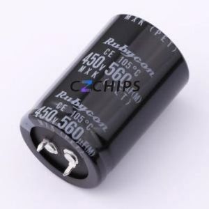450MXK560MEFCSN30X45 Snap-in Aluminum Electrolytic <b>Capacitor</b> Through hole Component THT,D30xL45mm 560uF 20% 450V 10mm - Product Image 1