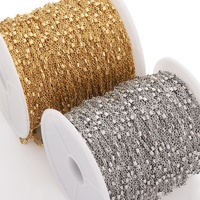 Nouvelle chaîne de tuyau à pince croisée en acier inoxydable plaqué or 18 carats avec chaîne empilée pour accessoires de bijoux à bricoler soi-même