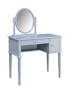 HANYEE – meuble de chambre à coucher moderne, miroir rond <span class=keywords><strong>bleu</strong></span>, Tocador, coiffeuse en <span class=keywords><strong>bois</strong></span> - Product Image 2