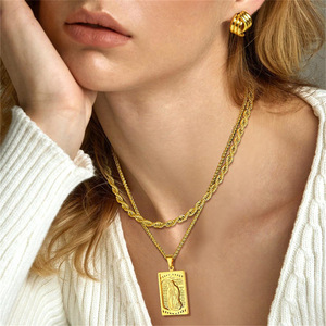 Collana senza appannamento senza sbiadimento medaglia vergine maria in acciaio inox piazza spagnola Bibbia del signore versetto collana di nostra signora Guadalupe - Product Image 3