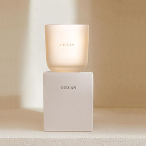 Tùy Chỉnh Màu Sắc 14Oz Rỗng Vòng Dưới Nến Thủy Tinh Jar Nến Thủy Tinh Chủ Sở Hữu Cho Trang Trí Nội Thất Với Nắp Tre - Product Image 1