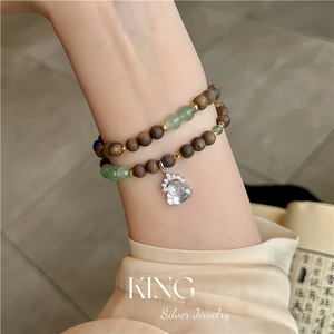 Pendentif Bouddha en argent KING, argent sterling S925, jade translucide, thème animal, à porter au quotidien - Product Image 4