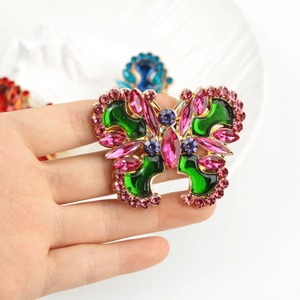 Phụ Nữ Của Mới Lạ Nút Trâm Sang Trọng Bướm Pin Cho Bữa Tiệc Cưới Váy Corsage Đầy Màu Sắc Rhinestone Huy Hiệu - Product Image 2