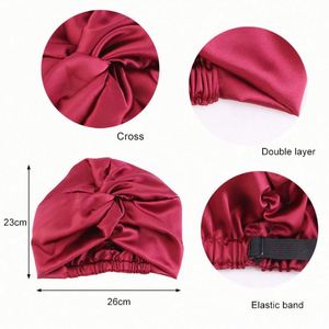 Adjustable Silk Satin Bonnet for Sleeping Hair <b>Wrap</b> Double Layer Sleep Cap Night Turban Large Long Curly Braid Promotion Gift - Product Image 3