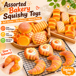 Jouets Squishy de Boulangerie Assortis en Gros, Jouets Souples à Rebond Lent en Forme de Pain et Croissant à Presser pour Enfants de 5 à 7 Ans, Cadeaux Marque MXL - Product Image 1