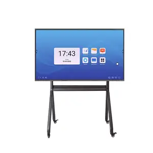 Tela de toque infravermelho para monitor, tela plana inteligente para sala de aula, solução 55/65/75/86/98/100 polegadas, LCD preto de 75 polegadas