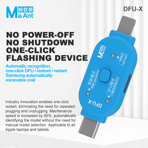 เครื่องมือแฟลช MaAnt DFU-<span class=keywords><strong>X</strong></span> <span class=keywords><strong>แบ</strong></span>บคลิกเดียว ไม่ต้องปิดเครื่อง ฟื้นฟู DFU <span class=keywords><strong>ต</strong></span>รวจจับอั<span class=keywords><strong>ต</strong></span>โนมั<span class=keywords><strong>ต</strong></span>ิ เครื่องทดสอบบู<span class=keywords><strong>ต</strong></span>โหลดเดอร์<span class=keywords><strong>แบ</strong></span>บสองพอร์<span class=keywords><strong>ต</strong></span> สำหรับ <span class=keywords><strong>iPhone</strong></span> และ Samsung - Product Image 1