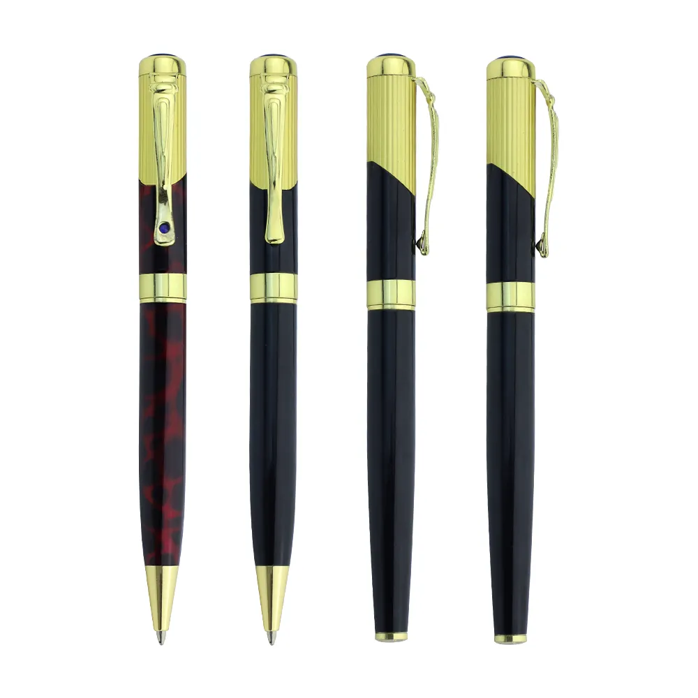 Big Promotion Chinese Black Golden Metal Pen With Fancy Box