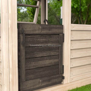 Structure de jeu extérieure pour enfants, colorée, en bois, avec balançoire et toboggan, idéale pour les garderies, pour des moments de plaisir printaniers dans le jardin. - Product Image 3