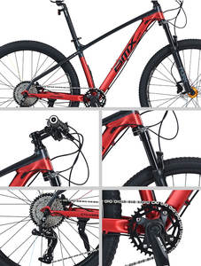 Vélo tout-terrain de 29 pouces - Cadre en acier, 27 vitesses, suspension arrière à <span class=keywords><strong>pivot</strong></span> unique, freins à disque, suspension souple, léger, unisexe, adultes, stable - Product Image 6