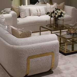 Canapé Chesterfield moderne 3 places en tissu avec design capitonné, fonction canapé-<span class=keywords><strong>lit</strong></span> et pieds en métal pour hôtels et usage domestique (vente en gros) - Product Image 1