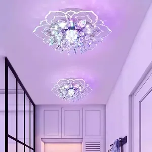 Modern LED Crystal Ceiling Lamp Light Flowers For Hallway Living Room Lamp Bedroom Kitchen White/Warm white/Colorful 9W LED
