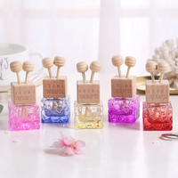 Bouteille de parfum de voiture en verre vide haut de gamme avec bouchon en bois, diffuseur d'aromathérapie suspendu pour huiles essentielles – Vente en gros