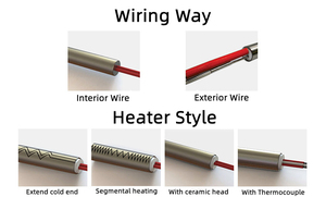 É<span class=keywords><strong>l</strong></span>ément chauffant électrique à tête unique OEM, cartouche chauffante avec fils de connexion externes pour machines d'emballage et barres de thermoscellage - Product Image 5