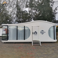 Hôtel capsule moderne préfabriqué, structure en acier, mini-maison mobile de luxe pour l'extérieur