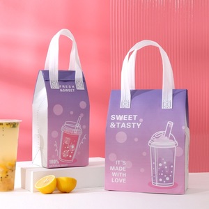 Borsa termica colorata e isolata per tè al latte e caffè borsa da pranzo cibo da asporto in alluminio <span class=keywords><strong>con</strong></span> stampa di marca - Product Image 4