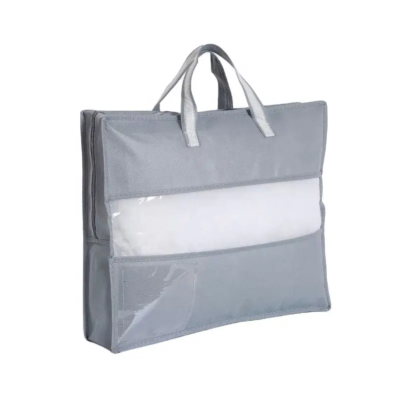 Co-almohadilla de colchón reutilizable, bolsas no tejidas con ziplock impresas personalizadas para funda de almohada con ventana de PVC