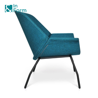 Chaise longue à pieds en métal bleu antique Chaise d'appoint design de style nordique Fauteuil pour une personne