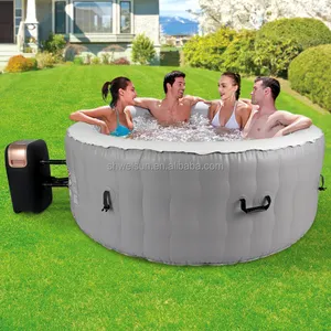 Piscina inflable de masaje para 4 personas, bañera de hidromasaje portátil para exteriores